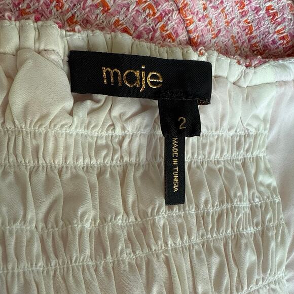 Maje Tweed Pink Top Size 2/M/38 - Picture 4 of 5